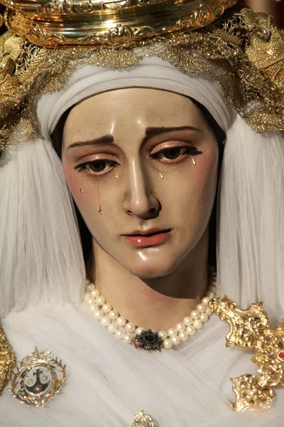 La imagen de la Virgen María, Semana Santa de Sevilla, España — Foto de Stock