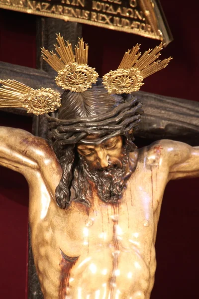 Христос умер на кресте, оригинальная работа Хуана де Меса, проведенная в 1618 году — стоковое фото
