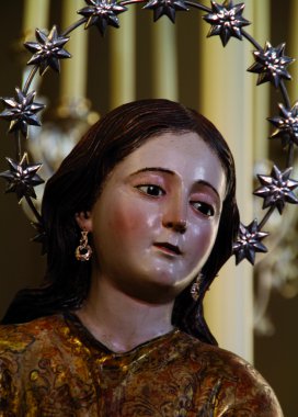Santa Ana image of the Virgin Mary thrive. clipart