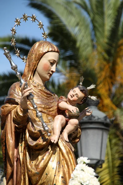 Virgen del Buen Suceso, imagen del siglo XVI, Jerez de la Frontera. – stockfoto