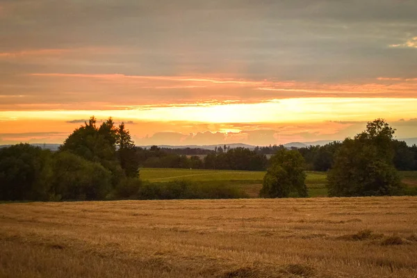Najlepsza Część Republiki Czeskiej Zachód Słońca Wspaniały Dzień Naturze Atmosfera — Zdjęcie stockowe