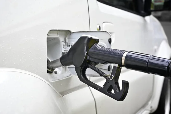 Refilling Road Car Fuel Gas Station — Stockfoto