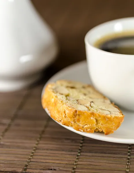 Tasse Kaffee und Kekse — Stockfoto