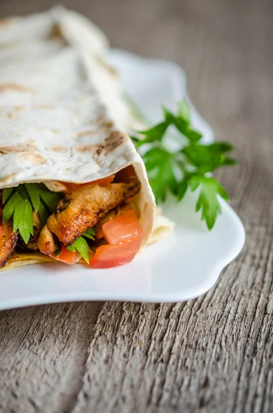 Tortilla eller burritos närbild — Stockfoto