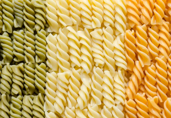 Fusilli pasta Italiaanse vlag — Stockfoto