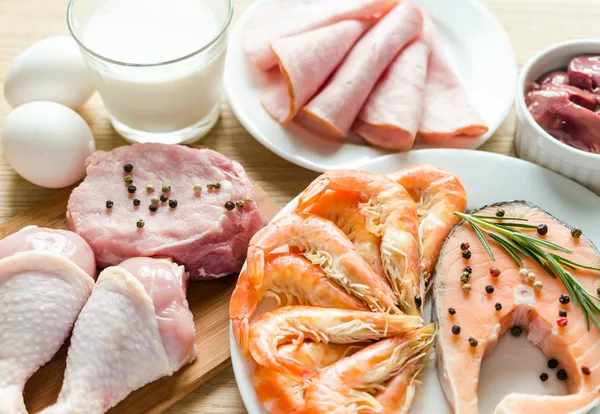 Ingredientes para dieta protéica — Fotografia de Stock