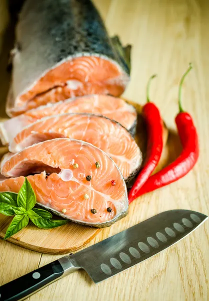 Bistecche di salmone fresco — Foto Stock