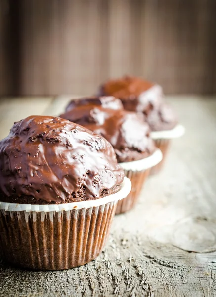 Chocolate muffins and coffee — Stock Photo, Image