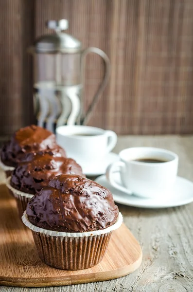 Muffin al cioccolato e caffè — Foto Stock