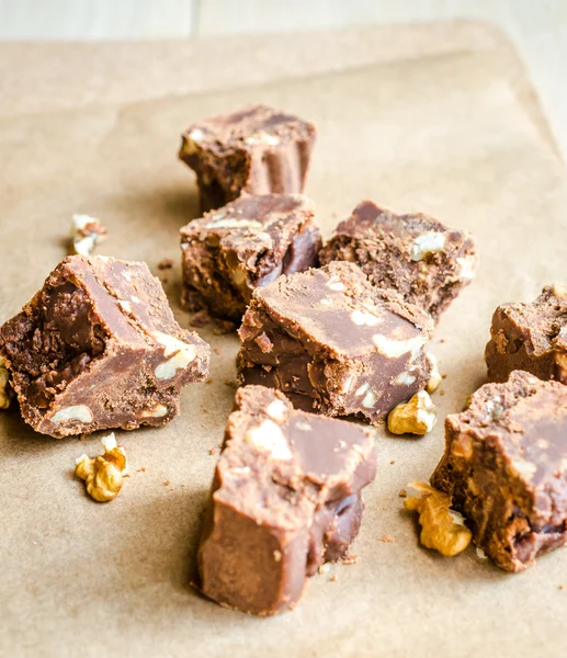 Fudge with walnuts — Stock Photo, Image