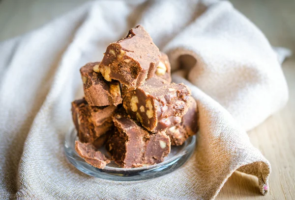 Fudge with walnuts — Stock Photo, Image