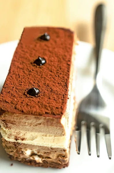 Potrójne ciasto MUS czekoladowy — Zdjęcie stockowe