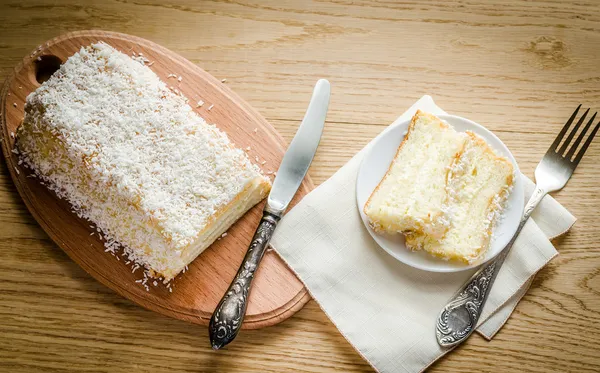 Biały anioł food cake — Zdjęcie stockowe