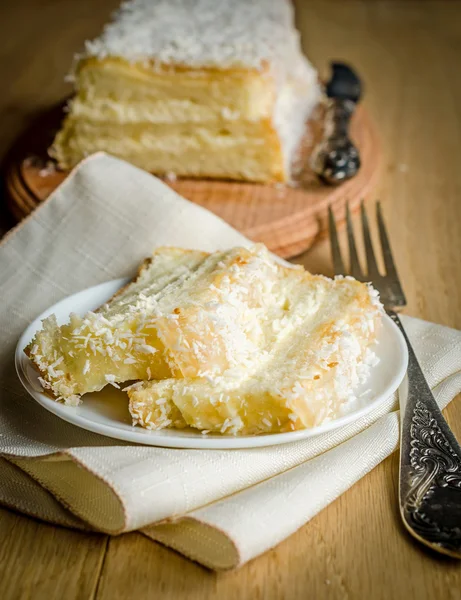 Bolo de comida de anjo branco — Fotografia de Stock