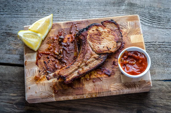 Grillade revben av fläsk — Stockfoto