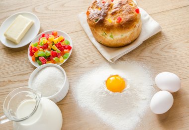 tatlı ekmek (panettone için temel malzemeler)