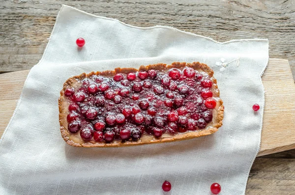 Tart com cranberries frescas gelatinosas — Fotografia de Stock