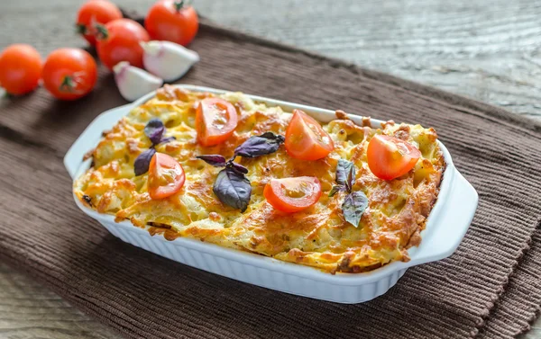 Lasagna with cherry tomatoes — Stock Photo, Image