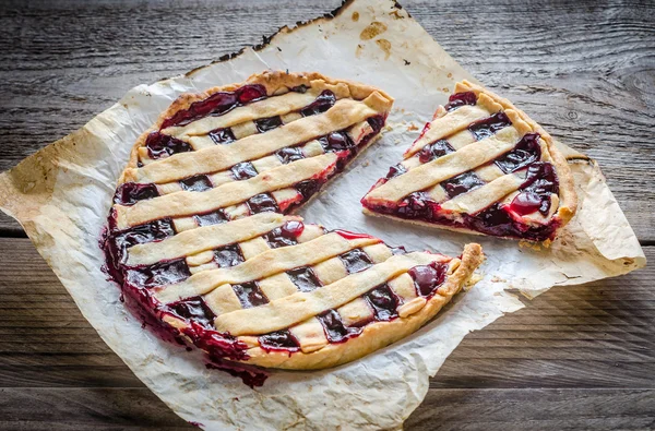 Torta di ciliegie aperta — Foto Stock