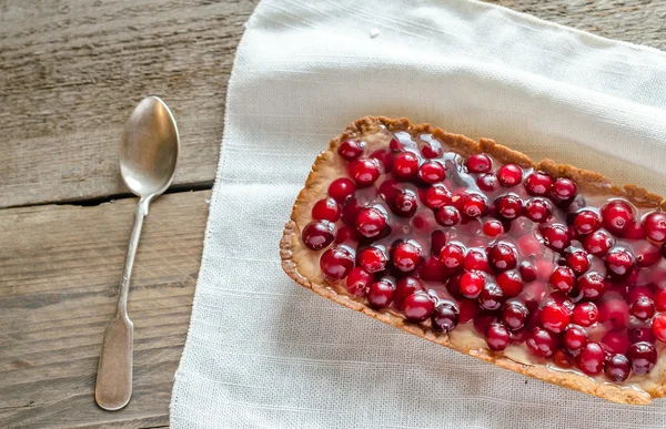 Tart com cranberries frescas gelatinosas — Fotografia de Stock