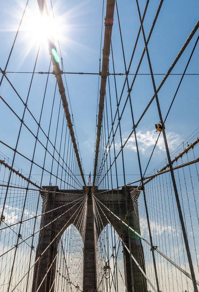 Nueva York Julio Vista Desde Puente Brooklin Manhattan Ciudad Nueva —  Fotos de Stock