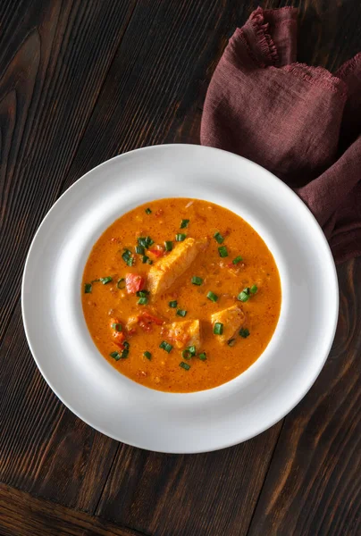 Porção Moqueca Estufado Peixe Brasileiro Perto — Fotografia de Stock