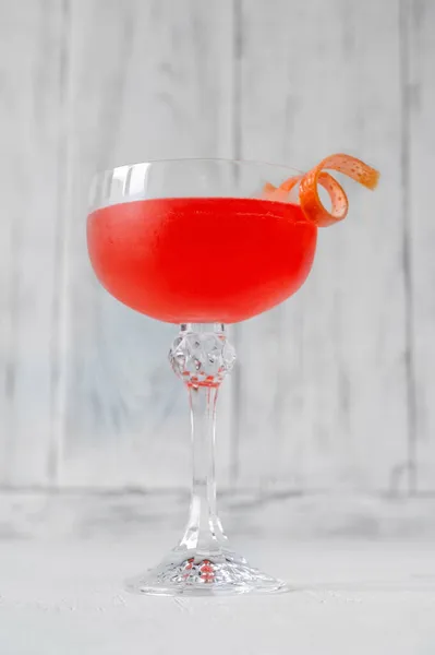 Glas Van Old Friend Cocktail Versierd Met Grapefruit Zest Twist — Stockfoto