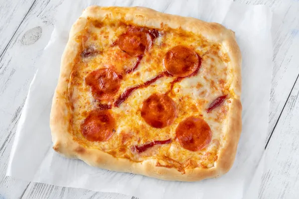 Pizza Stylu Detroit Papierze Pieczenia — Zdjęcie stockowe