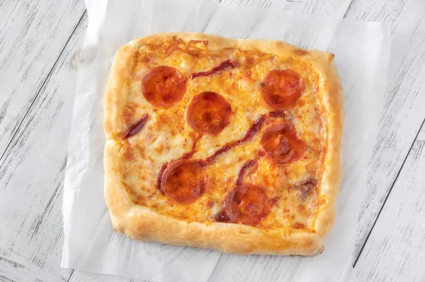 Pizza Stylu Detroit Papierze Pieczenia — Zdjęcie stockowe