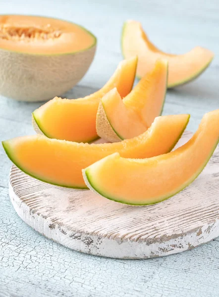 Sezione Trasversale Melone Melone Melone Piatto Lay — Foto Stock