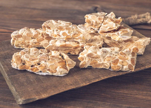 Pieces Turron European Nougat Confection Almond — Stock Photo, Image