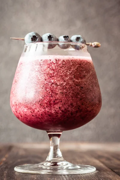 Glass Blueberry Daiquiri Cocktail Garnished Berries — Stockfoto