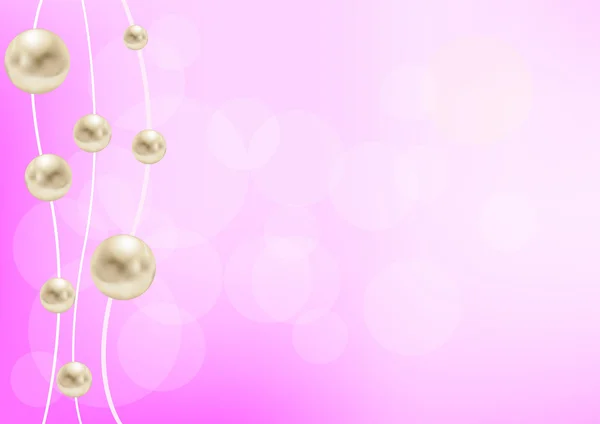 Perle su sfondo rosa — Vettoriale Stock