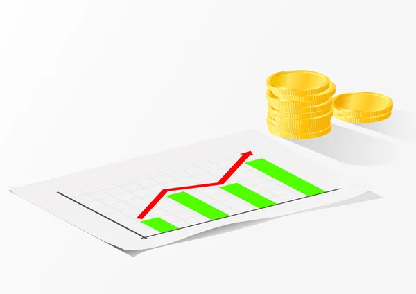 Gráfico de crecimiento empresarial — Vector de stock