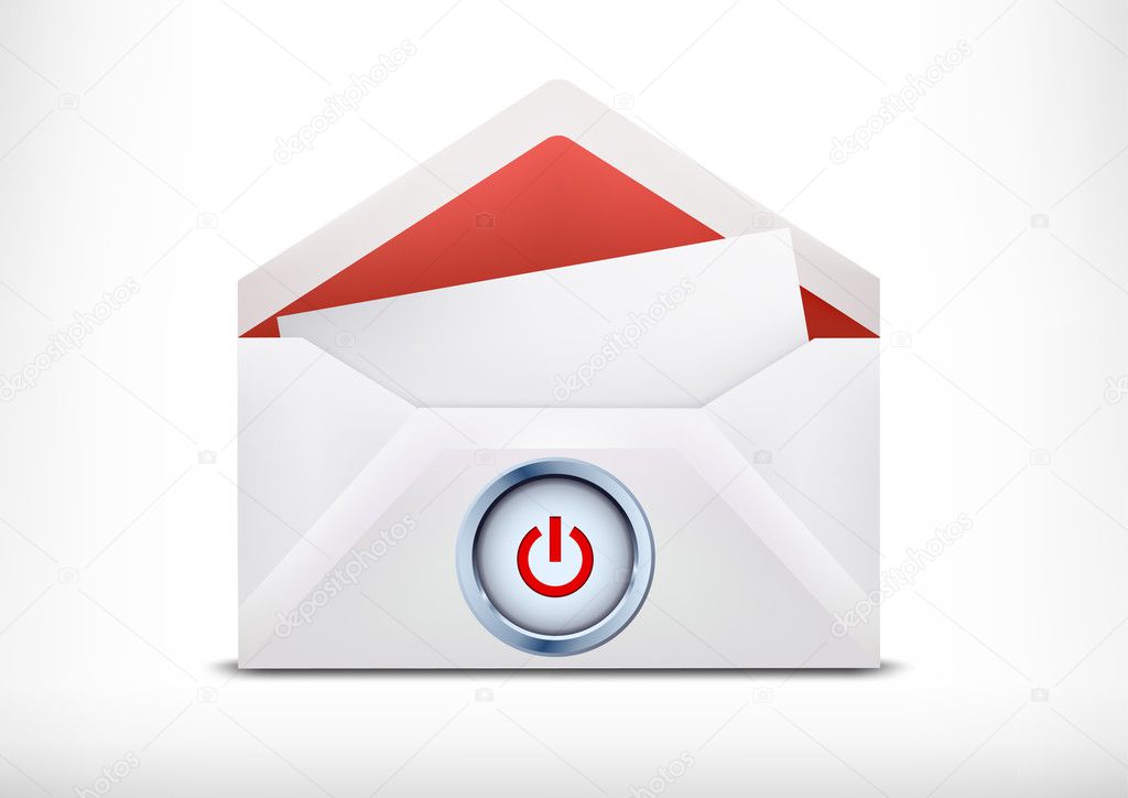 mail envelope with a button
