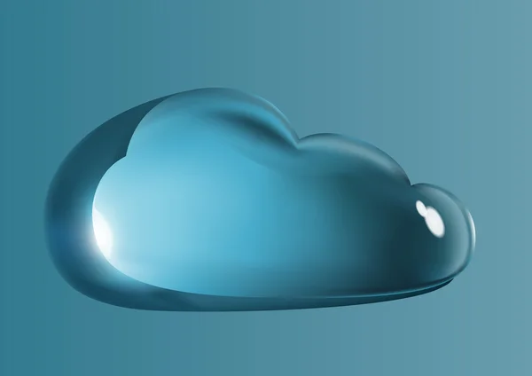 Glass cloud on a blue background — Stock Vector