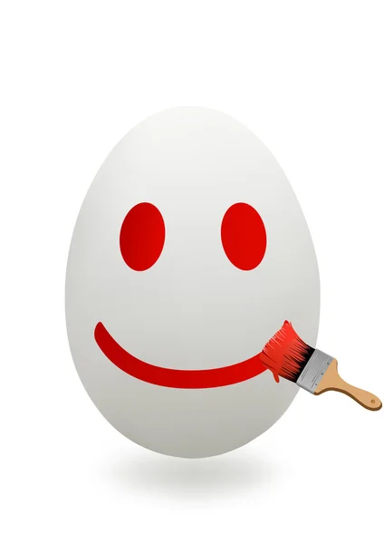 Bir fırça ile boyalı yumurta — Stok Vektör