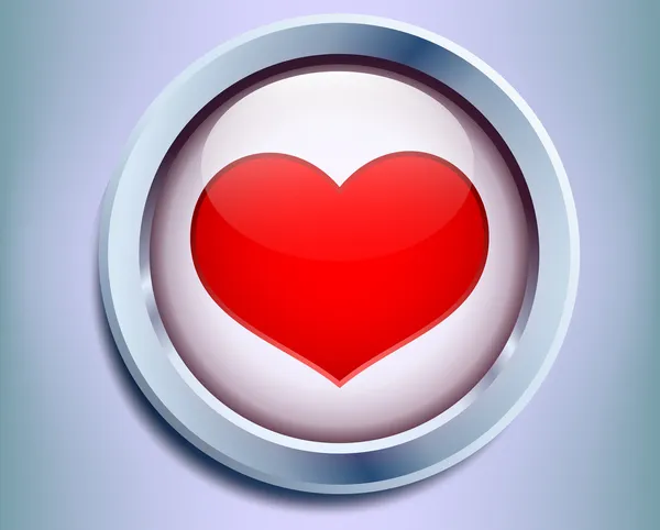 Gomb-val egy szív-n belül — Stock Fotó