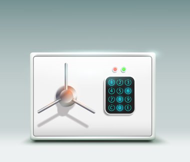  illustration of a metal safe