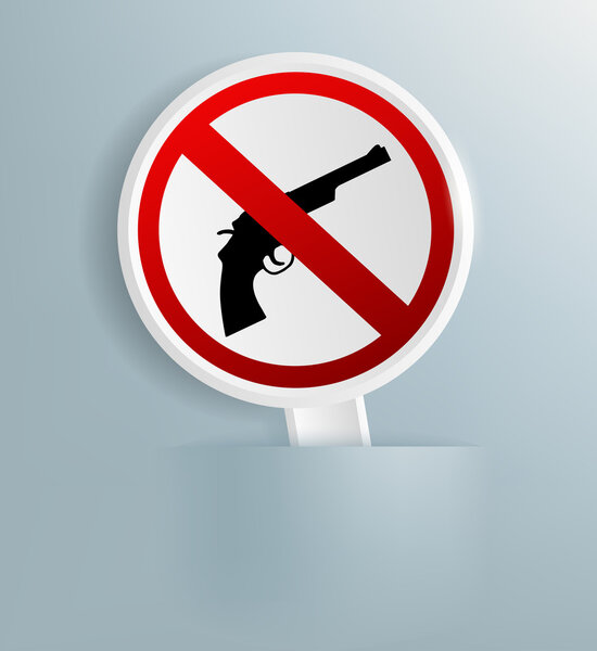sign indicating the prohibition of weapons