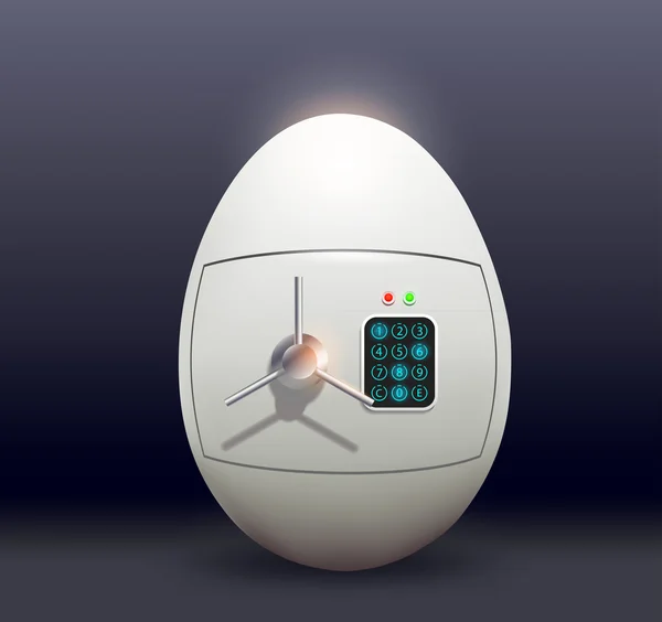 White metal safe as chicken eggs — Stock Photo, Image