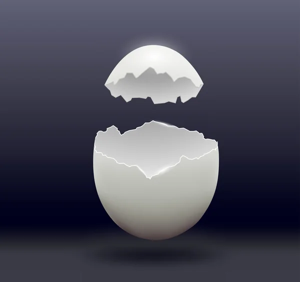Telur terbelah dua pada latar belakang yang gelap — Stok Foto