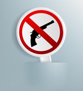 sign indicating the prohibition of weapons clipart