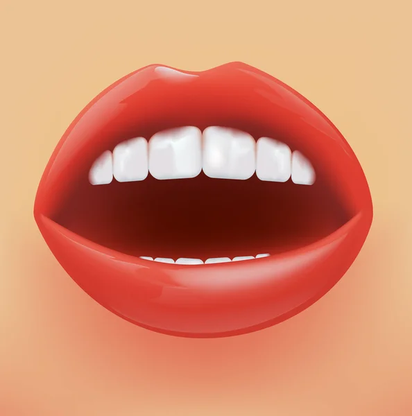 Dientes blancos — Vector de stock