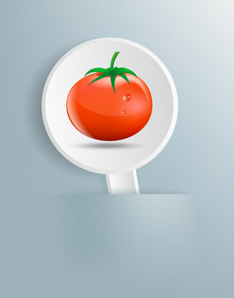 Figure ripe tomato on white plate