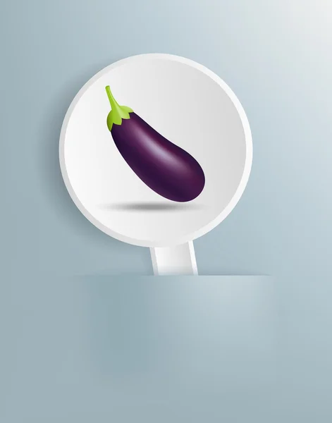 Figure ripe eggplant on white plate — Stock Vector