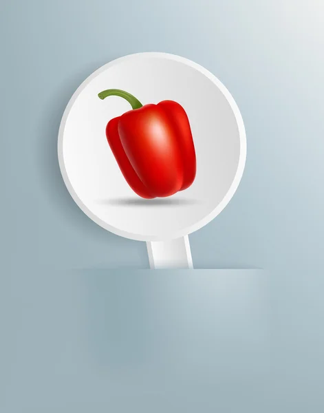 Figur reifer roter Pfeffer auf weißem Teller — Stockvektor