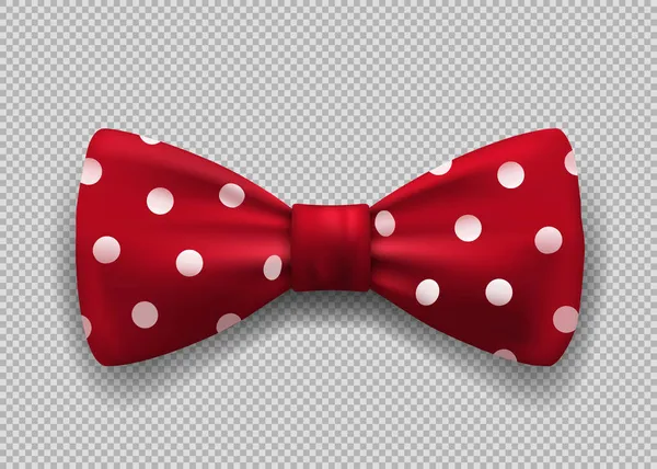 Papillon Rosso Con Pois Accessorio Clown Template Isolato Sfondo Trasparente — Vettoriale Stock