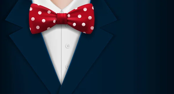 Man Suit Bow Tie Polka Dots Pattern Vector Illustration — Stock Vector