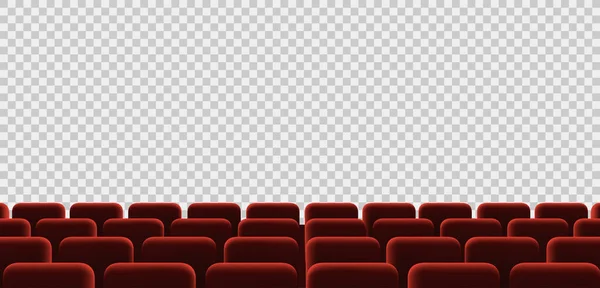 Rote Sessel Kino Sitzvorlagen Isoliert Auf Transparentem Hintergrund Vektorillustration — Stockvektor